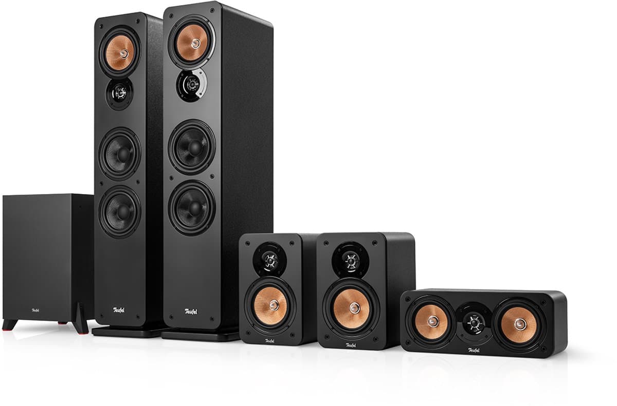 Teufel ULTIMA 40 Surround 5.1 home cinema set, 2 vloerstaande speakers, 2 boekenplankspeakers, centerspeaker en subwoofer - zwart — afbeelding 1