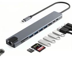 CHIWIN 10-in-1 USB-C Dockingstation – Laptop Hub met 100W Snellader, 4K HDMI, SD/TF Kaartlezer, USB 3.0 – Voor MacBook, Windows, Telefoons, Monitoren