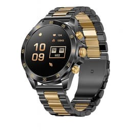 Royal Empire Amoled PRO Smartwatch - Smartwatch Heren - Stappenteller - Bloeddrukmeter - Hartslagmeter - Slaapmonitor - Multisport - 46MM - RVS en Leren bandje - Geschikt voor alle Smartphones - Kleur Zwart/goud — thumbnail 2