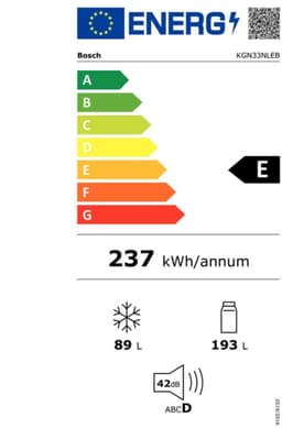Bosch KGN33NLEB - Serie 2 - Koelkast - Koel-vriescombinatie - Total No Frost - nooit meer ontdooien- Perfect Fit: zet je koelkast strak tegen de wand of in een nis - RVS — thumbnail 12
