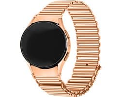 Strap-it RVS smartwatch bandje - stalen loop bandje perfect fit geschikt voor Samsung Galaxy Watch 7 (40 & 44mm) / Watch 6 (Classic) / Galaxy Watch 5 (Pro) / Watch 4 (Classic) / Watch FE - horlogeband metaal voor Galaxy Watch 4-5-6 - rosé goud
