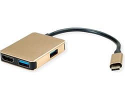 ROLINE GOLD USB Type C Docking Station, HDMI 4K, 2x USB 3.2 Gen 1, 1x PD