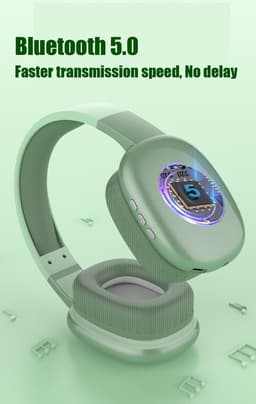 TechU™ Draadloze Koptelefoon Bluetooth 5.0 – Game Headset – Hoofdtelefoon voor Muziek, Podcast & Gamen – Zilver — thumbnail 3