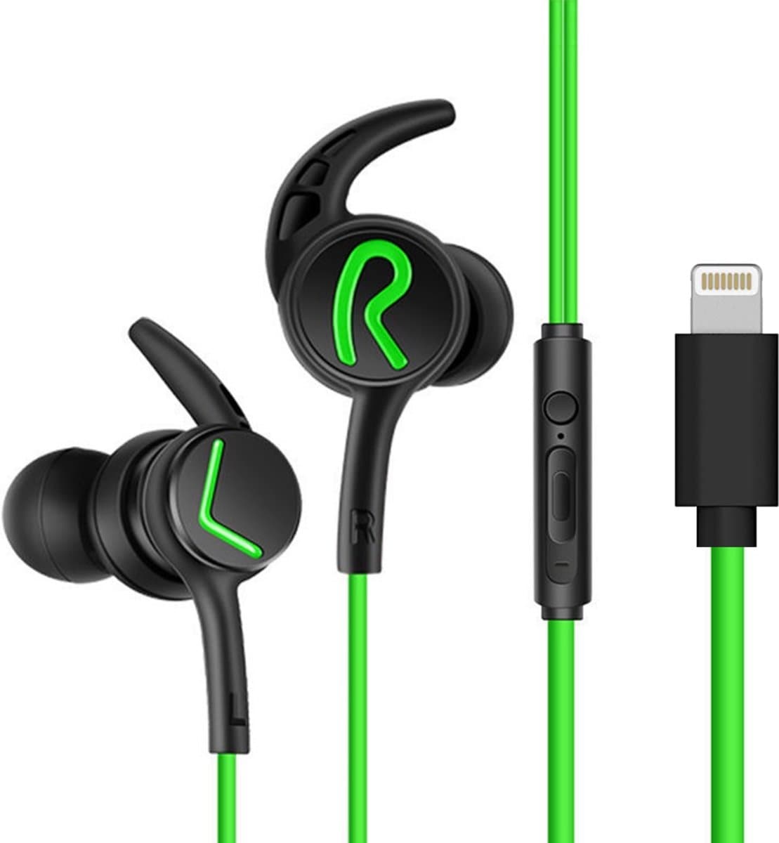 Phreeze EP15 Bedrade Oortjes - Groen - In-Ear Sport Headset met Haakjes - Headset - Geschikt voor Apple iPhone Oortjes met Draad — afbeelding 1