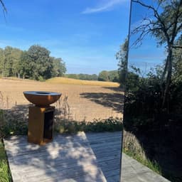 GardenMaxX Grill-Eye 80 Corten - Plancha BBQ - Vuurschaal - Grillen - Bakken - Grill-Ring - Barbecue - Buitenkoken - Grillplaat BBQ - Ø80x105 — thumbnail 3