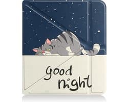 Hoesje Geschikt voor Kobo Libra 2 Hoes Book Case Trifold - Hoes Geschikt voor Kobo Libra 2 Hoesje Book Cover - Kat