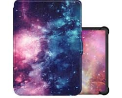 Hoes Geschikt voor Kobo Clara HD Hoesje Bookcase Cover Book Case Hoes Sleepcover - Galaxy