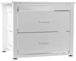 Wasmachine verhoger Wim, verstelbaar, met twee houten laden en schuif