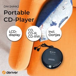 Denver Discman - Draagbare CD Speler - Inclusief Oordopjes - CD/CD-R/CD-RW - DM24MK2 — thumbnail 2