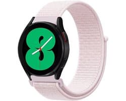 By Qubix - Geschikt voor Garmin bandje - Geschikt voor Garmin Venu 2 / Garmin Venu 3 - Sport Loop nylon bandje - Lichtroze - Smartwatch bandje 22mm