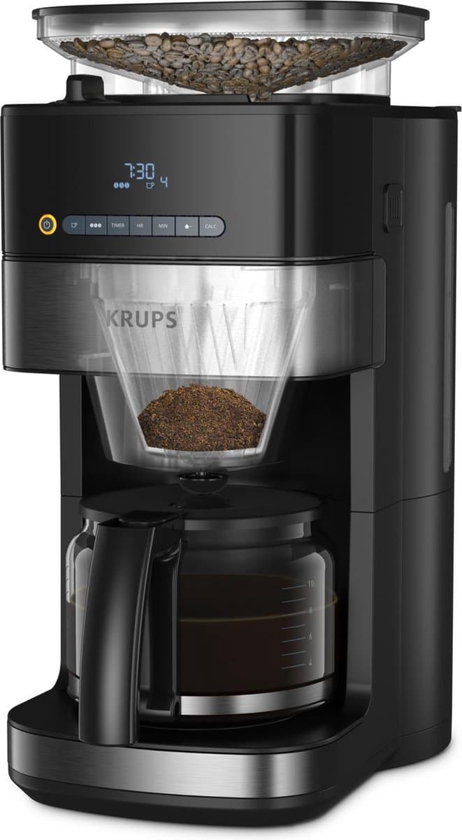 Krups Grind & Brew KM8328 - Koffiezetapparaat met ingebouwde koffiemolen - 1.25L - Warmhoudfunctie -Zwart — afbeelding 1