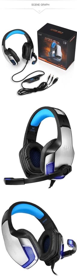 Kotion Each G5300 Stereo Gaming Headset – Blauw/Zwart — thumbnail 2