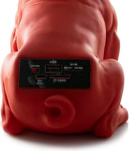 Franse Bull Dog Speaker CH-M10 - Draadloze Portable Bluetooth Speaker - USB Poort - Radio - Micro SD - 25 cm - Rood — thumbnail 2