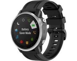Siliconen sport bandje geschikt voor Garmin Fenix 5s - Plus & Sapphire - Fenix 6s - Pro & Sapphire - Garmin Fenix 7s / Fenix 8 - 43mm - Quickfit 20 / 20mm band voor Garmin smartwatches - Horlogebandje - Polsband - zwart