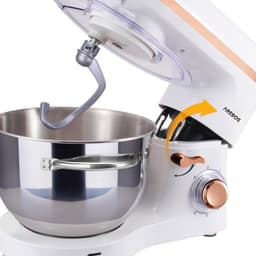AREBOS Keukenmachine - 1500W - Keukenrobot - 6L - Keukenmixer - Foodprocessor - Roestvrij Stalen Mengkom - 6 Snelheden - Wit — thumbnail 3