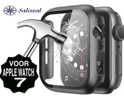 Saliseal - Screenprotector Apple Watch Series 7 - Case voor Apple watch 7 - 45 mm - Zwart