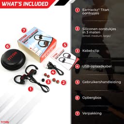 EarHackz® Titan - Draadloze Oortjes - Sport Oordopjes - Bluetooth Oordopjes voor Hardlopen, Fietsen en Fitness - Zwart - Waterdicht — thumbnail 3