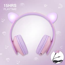 PowerLocus P2 draadloze Over-Ear Koptelefoon Inklapbaar koptelefoon voor kinderen - veilig volume van 85 dB - Bluetooth Hoofdtelefoon - Met microfoon — thumbnail 9