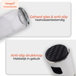 BooGoo® Olijfolie Sprayer Premium Design - RVS & Glas - 100ml - Inclusief Ebook & Accessoires - Oliefles voor Airfryer, BBQ & Bakken — thumbnail 9