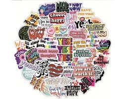 Vsco Girl Stickers | Vrolijke en Grappige teksten, Kleurrijke Plaatjes  - 50 Verschillende Stickers voor laptop, agenda, schriften, koffers, etc.