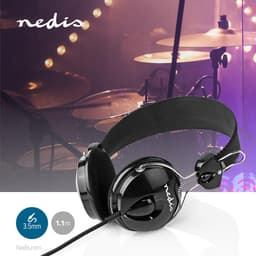 Nedis Bedrade On-ear Koptelefoon - 3,5 mm - Kabellengte: 1.10 m - Zwart — thumbnail 4