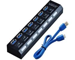 7 Poort Hub Multi USB 3.0 Hub Adapter Hoge Snelheid 7 Poorten Hub USB Aan / Uit Schakelaar Draagbare USB Splitter Voor PC Computer Laptop