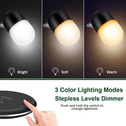 PriFri - 3 in 1 draadloze oplader, Bluetooth luidspreker, LED lamp, Zwart — thumbnail 4