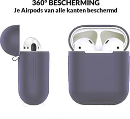 AirPods Hoesje voor Apple AirPods 1 & 2 – Blauwgrijs - Siliconen Beschermende Case — thumbnail 3