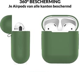 AirPods Hoesje voor Apple AirPods 1 & 2 – Legergroen - Siliconen Beschermende Case — thumbnail 3