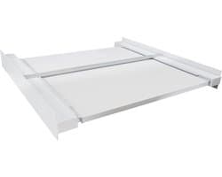 Tussenstuk wasmaschine droger Paulo, aluminium model met XL werkblad