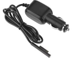 DrPhone Autolader CPC-Pro 12V/2.5A - Geschikt voor Microsoft Surface Pro 4 / 3 Auto Oplader - Surface Book 1 / 2 / Surface Laptop Lader - Overbelasting bescherming - Veilig laden - Zwart