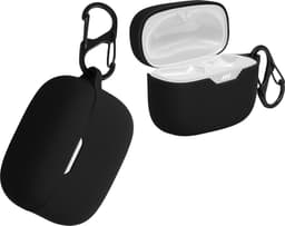 kwmobile Hoes geschikt voor JBL Tune 230 NC TWS / T230NC / T235NC - Siliconen cover voor oordopjes in zwart — thumbnail 1