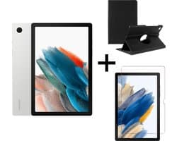 Samsung Galaxy Tab A8 (2021) - 32GB - Wifi - 10.5 inch - Silver + Draaibare hoes + Screenprotector tempered glass