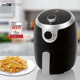Clatronic FR 3769 H Enkel 1,8 l Vrijstaand 1000 W Heteluchtfriteuse Zwart, Roestvrijstaal — thumbnail 1