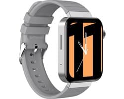 DrPhone iNX - Metalen Smartwatch Bluetooth Bellen - Microfoon - Hartslag - Stappen - Mannen / Vrouwen - IOS/Android - Zilver