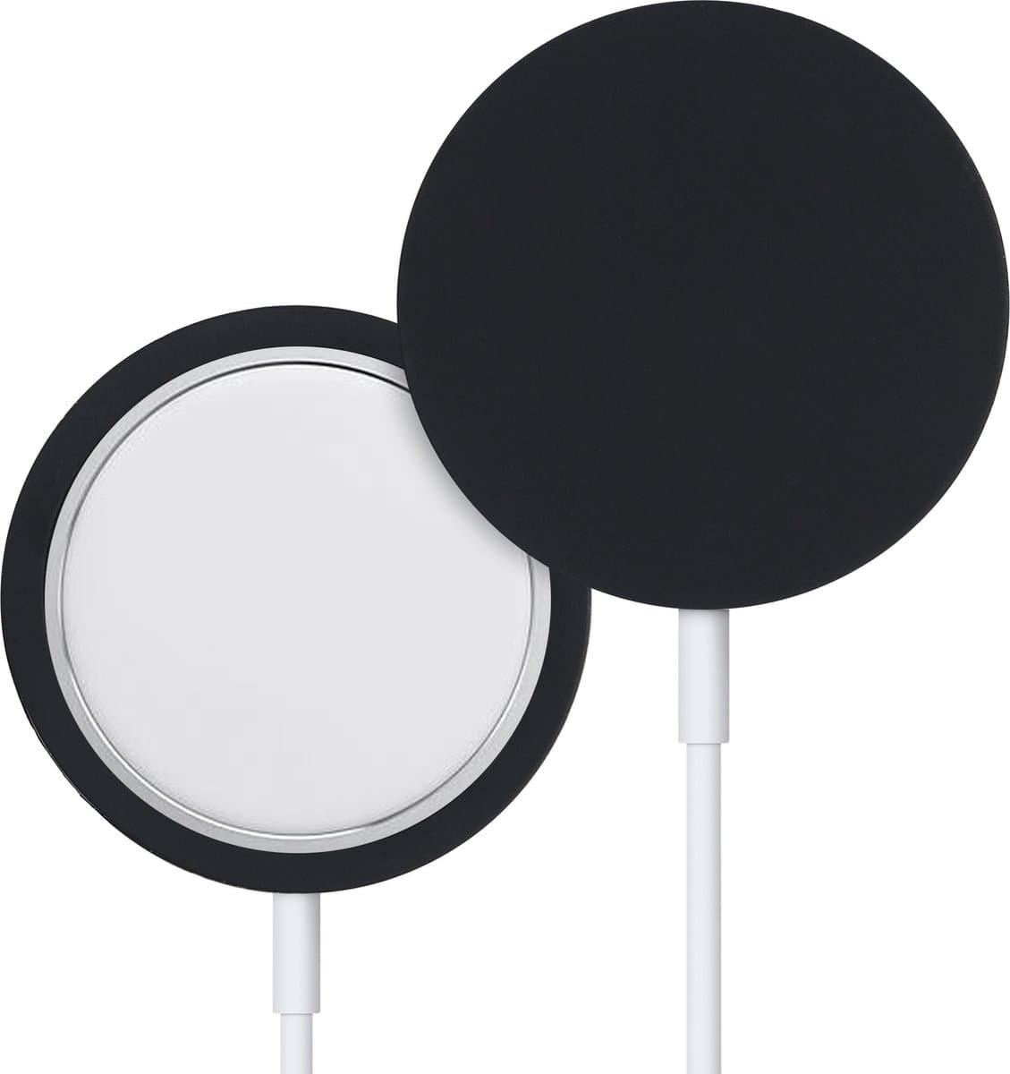kwmobile hoesje voor charging pad geschikt voor Apple MagSafe Charger Pad - Cover voor draadloze oplader in zwart — afbeelding 1