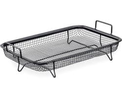 Navaris anti-aanbak grillmand voor oven - Non-stick grillrek voor olievrij frituren, nuggets, vlees, vis of groentes roosteren - Frituurmand