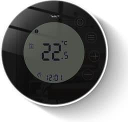 TechU™ Smart Thermostaat Round – Zwart met Witte Rand – Alleen voor Elektrische Vloerverwarming – Wifi & App – Google Assistant & Alexa – Persoonlijk programma instelbaar — thumbnail 3