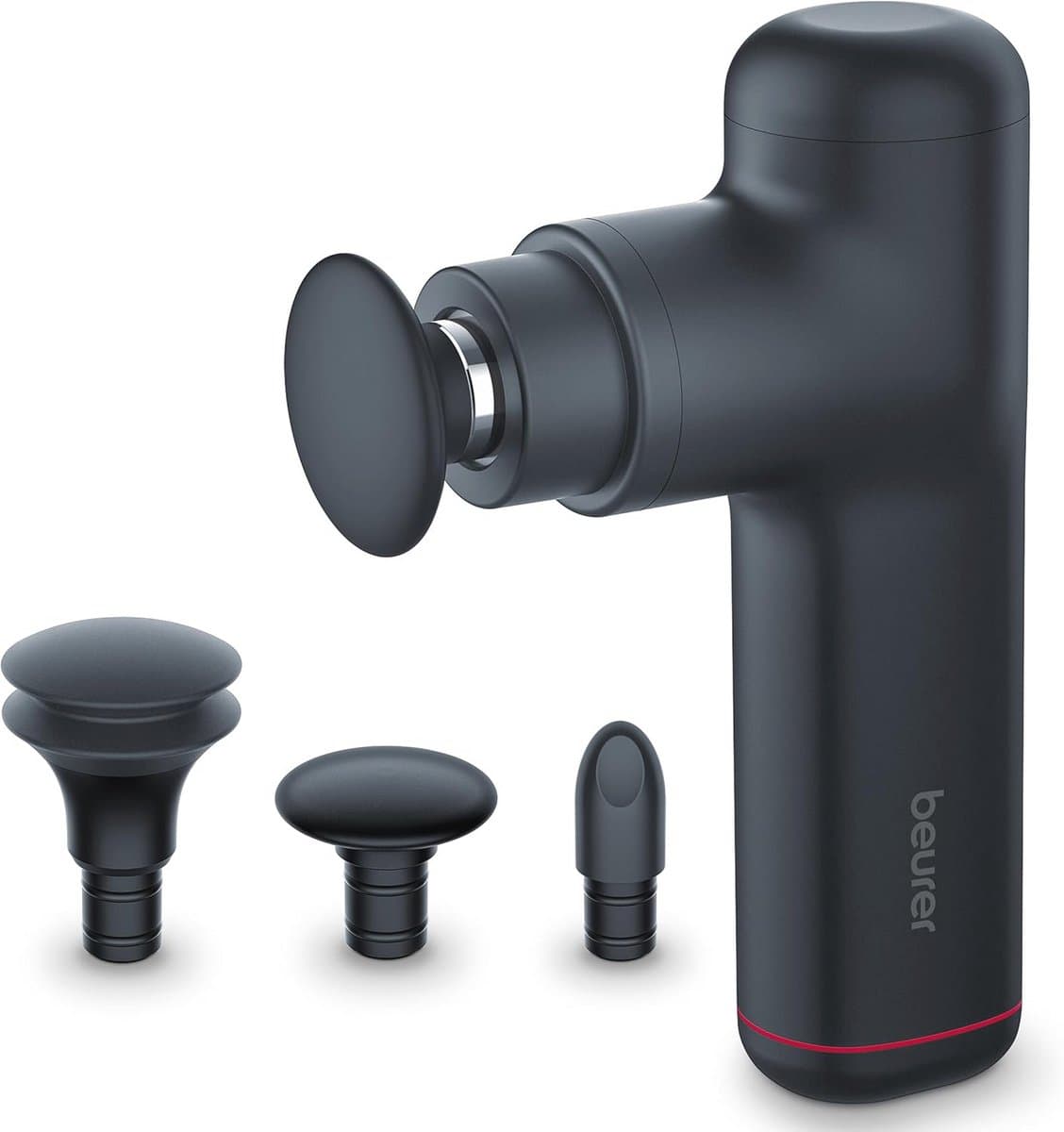 Compact massagepistool voor triggerpointmassage met 3 opzetstukken en 3 intensiteitsniveaus — afbeelding 1