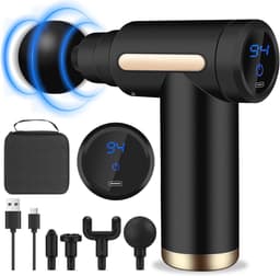 Mini Massagepistool - Ultra Stil - 6 Snelheden en 4 Massagekoppen - Draagbare Spierverlichter met LCD Scherm — thumbnail 1