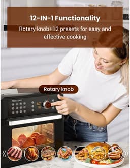 Air Fryer - Airfryer Oven - Heteluchtfriteuse - 15L - 1700W - 5 Accessoires - PFAS-vrij - 80 tot 200 Graden - Zwart — thumbnail 5