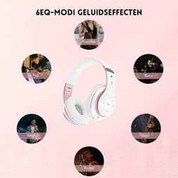 StayPowered Sound Hoofdtelefoon - Puur Geluid, Eindeloos Comfort - 6 EQ-Modi - 65 Uur Speeltijd - Bluetooth 5.3 - Ingebouwde HD-Microfoon - Dual-Modus - Superlicht & Verstelbaar - Wit - Levering Sneller dan Aangegeven! — thumbnail 5