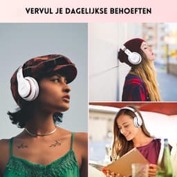StayPowered Sound Hoofdtelefoon - Puur Geluid, Eindeloos Comfort - 6 EQ-Modi - 65 Uur Speeltijd - Bluetooth 5.3 - Ingebouwde HD-Microfoon - Dual-Modus - Superlicht & Verstelbaar - Wit - Levering Sneller dan Aangegeven! — thumbnail 2