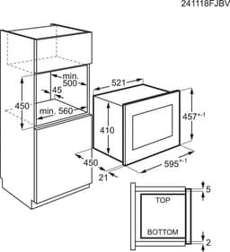 AEG OS5CM34MB 5000 serie Inbouwmagnetron - 34 liter - Hete lucht en grillfunctie - Mat zwart — thumbnail 4