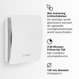 Bosch Home Comfort Fan 1500DH W125 Wandventilator 230 V 182 m³/h 125 mm — thumbnail 3