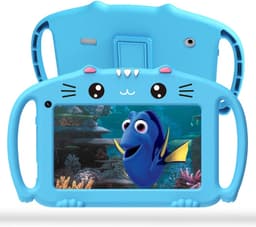 Kindertablet Vanaf 3 Jaar - Ouderlijk Toezicht – Android - Compleet Pakket - Kids Tablet - Beschermhoes – Voor Kinderen - Blauw — thumbnail 1