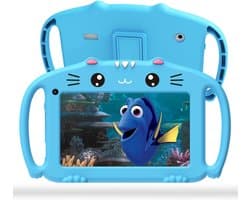 Kindertablet Vanaf 3 Jaar - Ouderlijk Toezicht – Android - Compleet Pakket - Kids Tablet - Beschermhoes – Voor Kinderen - Blauw