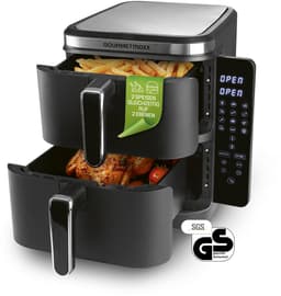 GOURMETmaxx FryUp Vertical Double Chamber Hot Air Fryer | vertical air fryer | folding touch display | 32% more space-saving | capacity 10L | hot air fryer 2 chambers — thumbnail 1