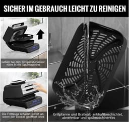 Homelux luxe airfryer - 2-in-1 Grill & Hetelucht Friteuse - Smart - 5.9 LITER - temperatuursensor 60 minuten timer - 12 voorgeprogrammeerde programma's — thumbnail 4