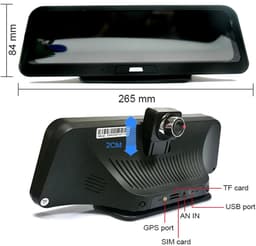 Dashcam voor Auto - 10” Android 8.1 Dashcam - IPS Touchscreen - ADAS Rijhulp - GPS Navigatie - WiFi - Dual Camera 1080P - Parkeermodus - G-Sensor - 4G 6m Camera aan de Achterkant - Zwart — thumbnail 4